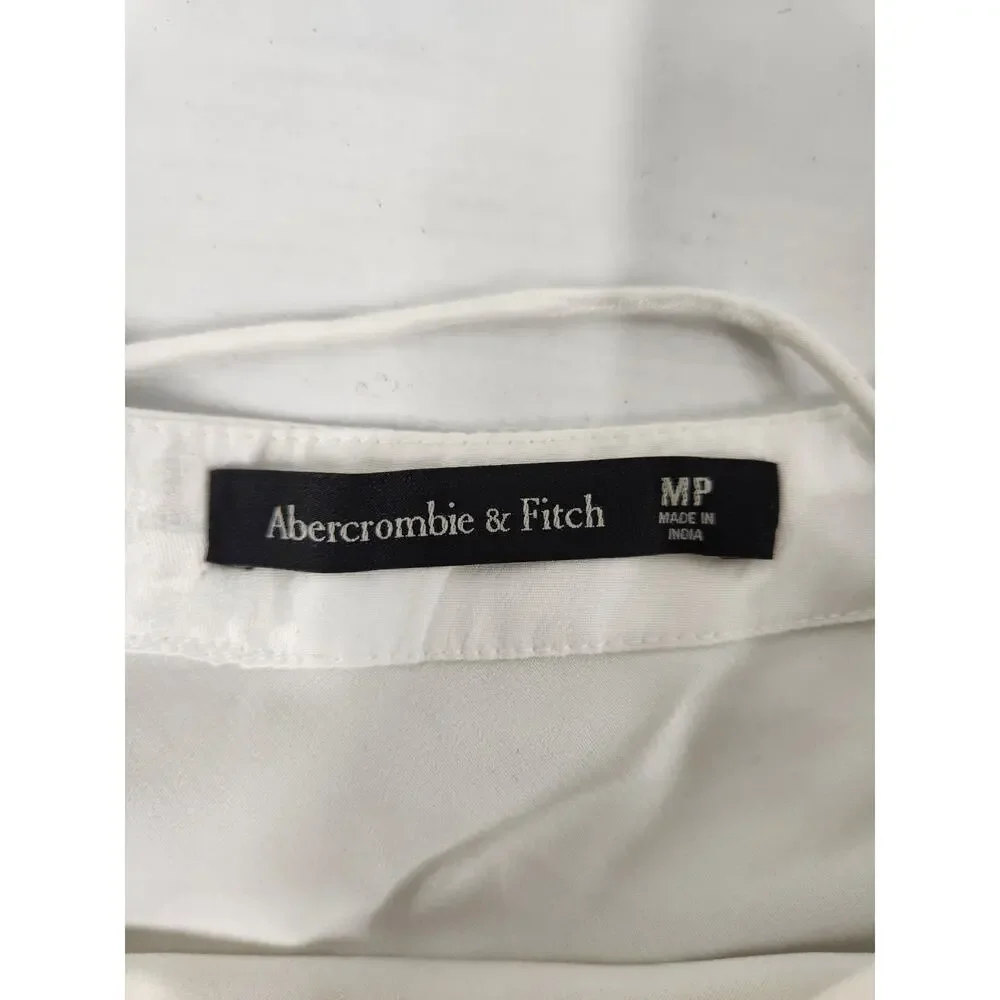Abercrombie & Fitch Women's Julia Slip Satin Jacquard White Maxi Dress, Size MP
